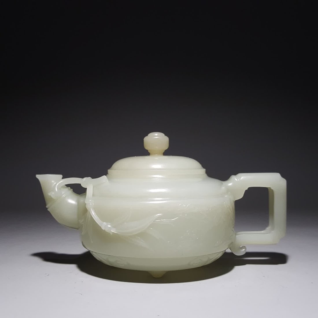 A Qing Dynasty Hetian jade carved poetry teapot (1 of 9)
