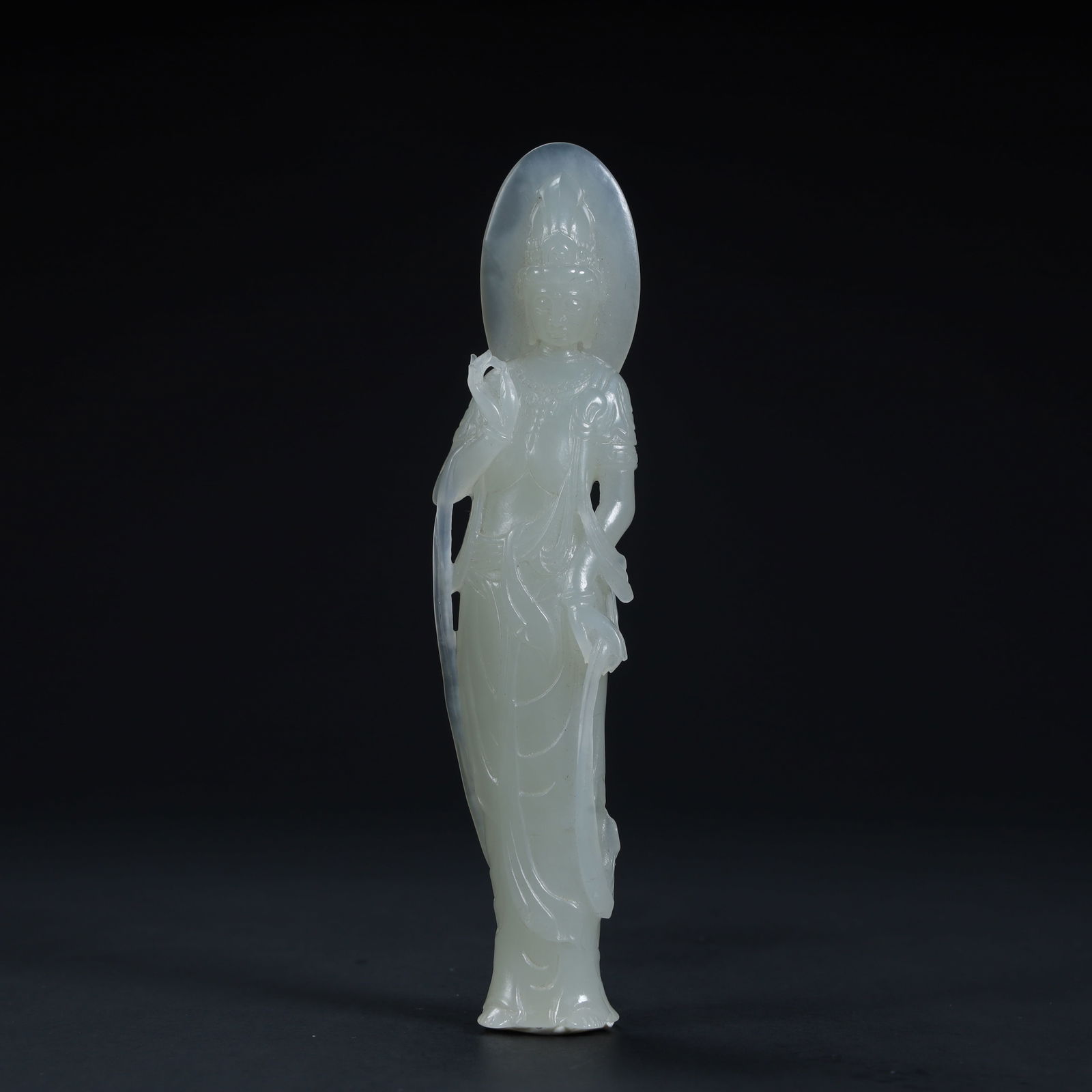 A Qing Dynasty Hetian jade "Guanyin Statue" ornament (1 of 10)