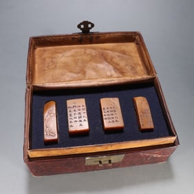 A set of Republic of China Tong Danian seal field Huangshi landscape character seal