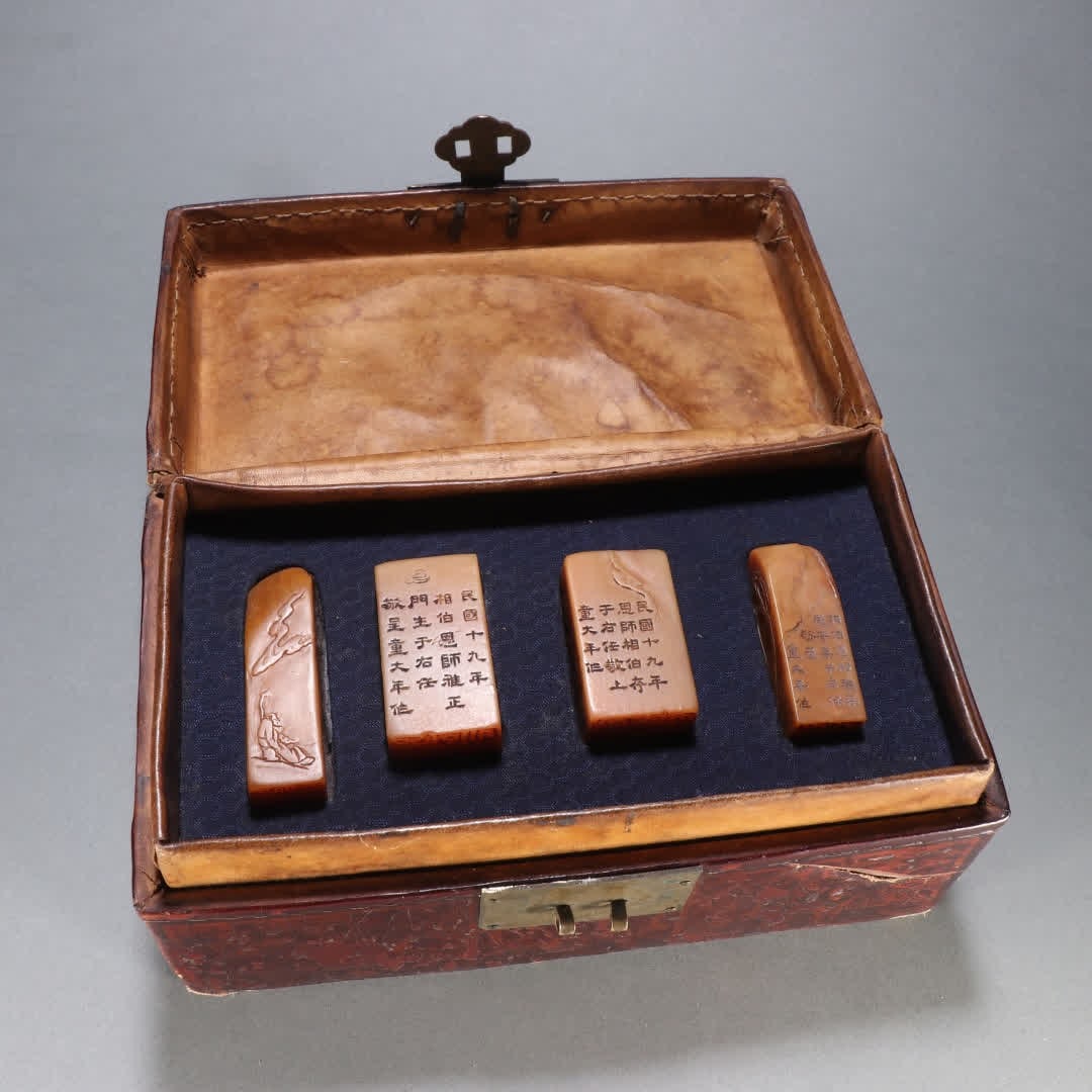 A set of Republic of China Tong Danian seal field Huangshi landscape character seal (1 of 9)