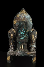 A Liao Dynasty gilded Buddha statue ornament