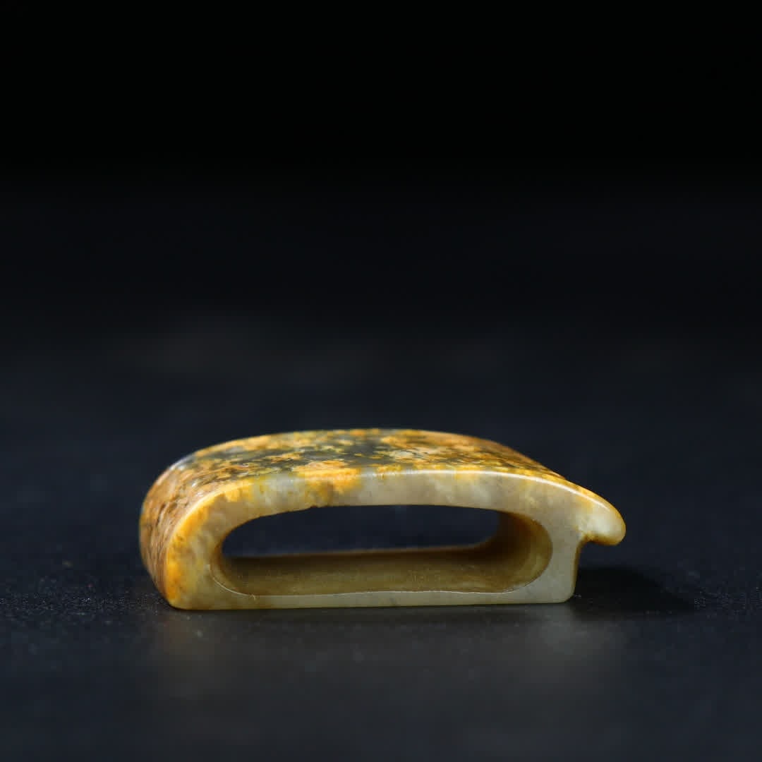 A piece of ancient jade turmeric leather sword ornament (1 of 7)