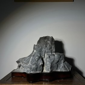 A Lingbi stone study ornament of the Qing Dynasty