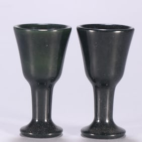 A pair of jasper wine glasses