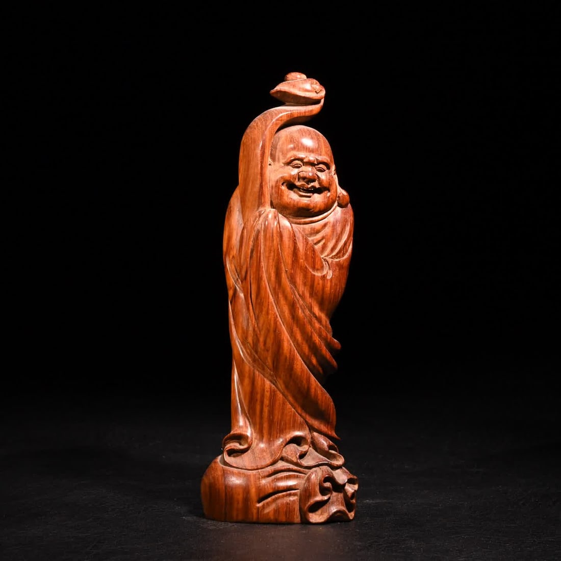 A yellow pear carved Maitreya Buddha ornament (1 of 9)