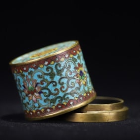 A Qing Dynasty Qianlong cloisonné finger box