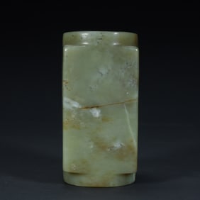 A Qing Dynasty green jade cong