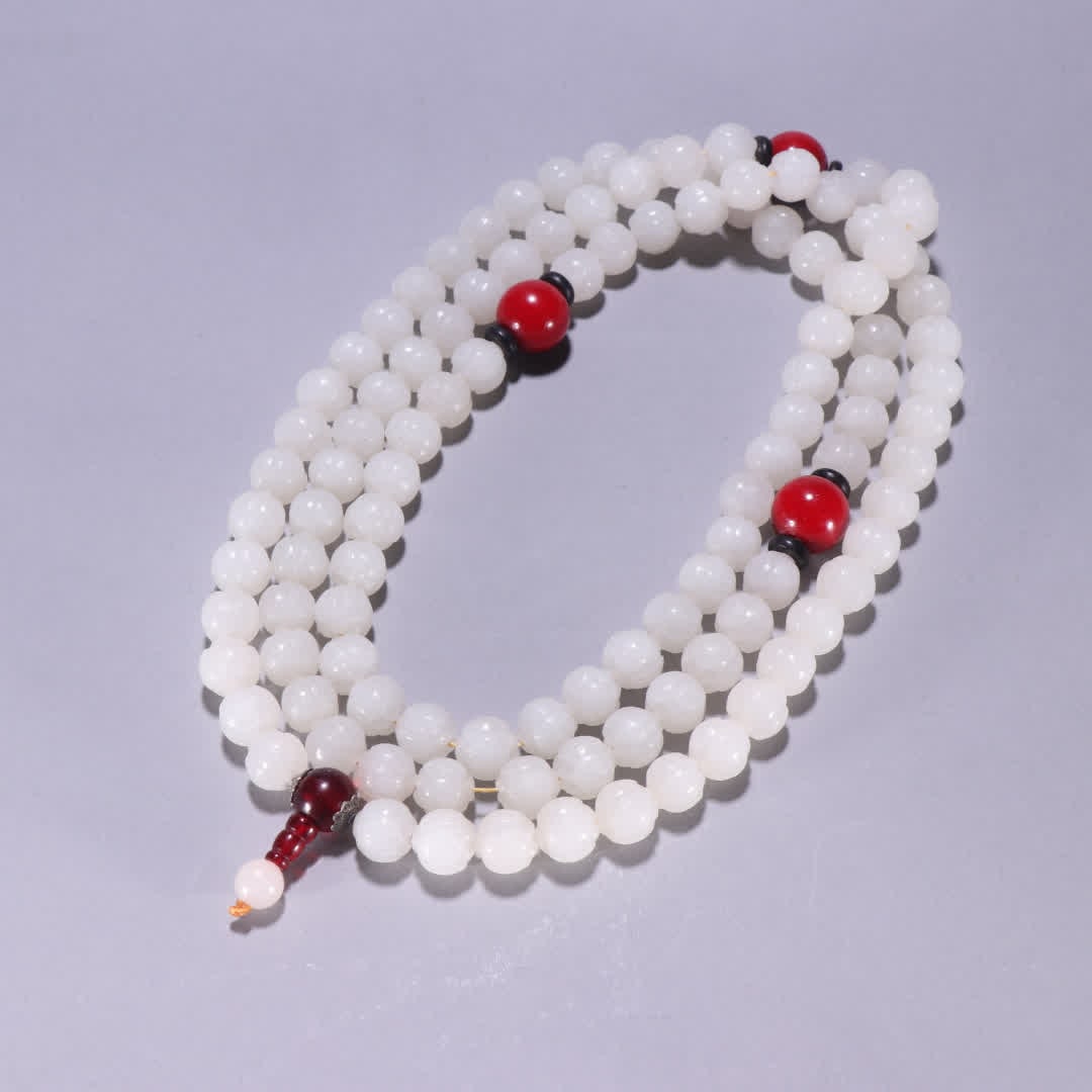 A Qing Dynasty Hetian jade pattern 108 rosary (1 of 9)