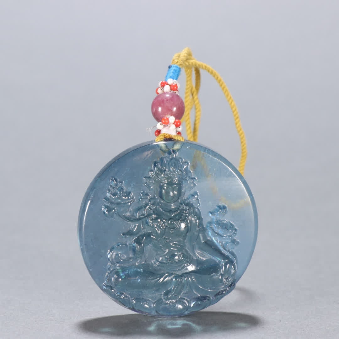 A Aquamarine God of Wealth listing: Aquamarine God of Wealth is listed SIZE: D:5cm W:49.6g (The Dimensions Of All Batches Are Manually Measured.If You Need More Detailed Information, Please Contact Our Customer Service Before Bidding.)