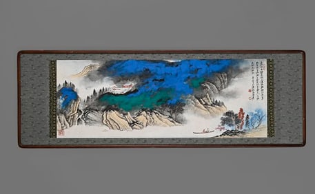 A picture of Zhang Daqian's splashed color Xiaoxiang painting fistula