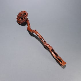 A boxwood carved Buddha's hand ruyi handle