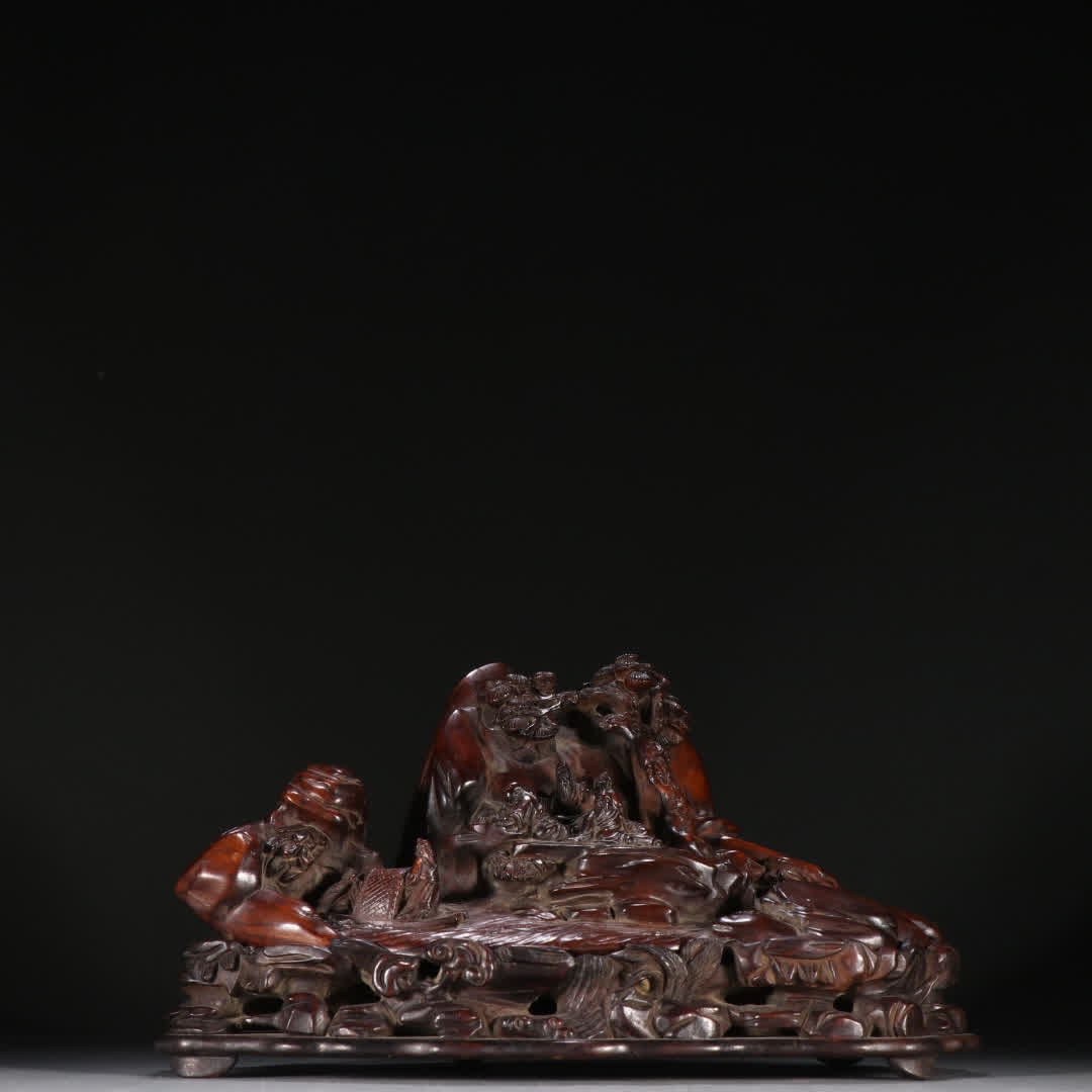 A Qing Dynasty Huanghuali character Shanzi ornament (1 of 9)