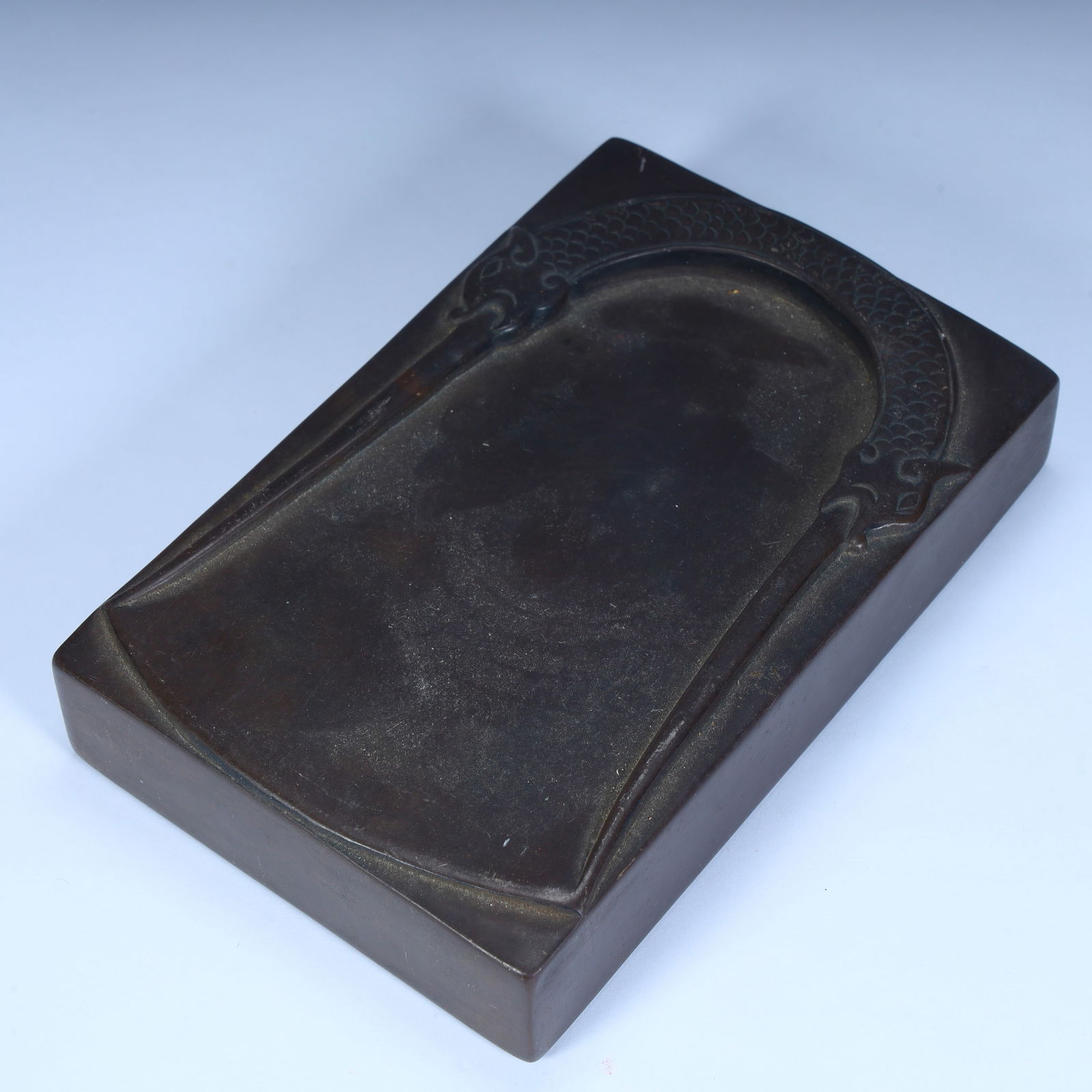 A rectangular inkstone with a dragon pattern in the Qing Dynasty (1 of 10)