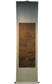 A landscape painting on silk by Guo Xi