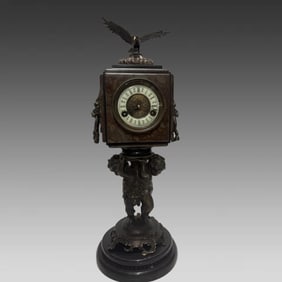 A Qing Dynasty 18th-century European cast bronze stone Dapeng winged bell