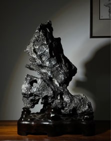 A Qing Dynasty Lingbi stone mountain peak study ornament