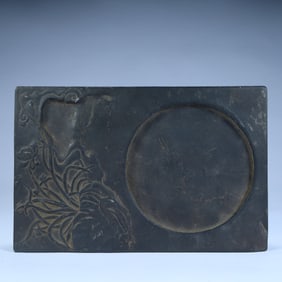 A rectangular inkstone with a pattern of orchid in the Qing Dynasty