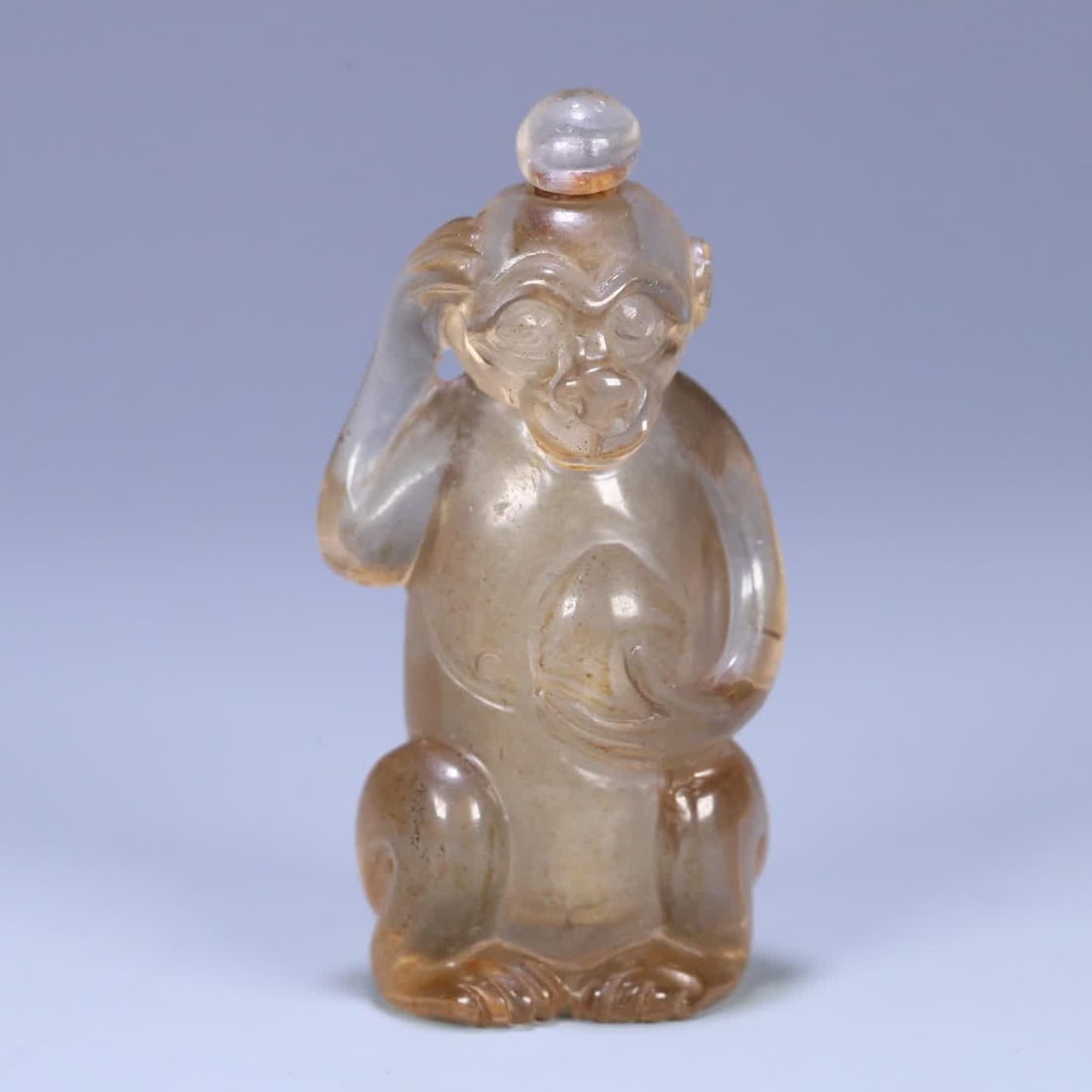 A natural crystal "Spirit Monkey Birthday" snuff bottle (1 of 9)