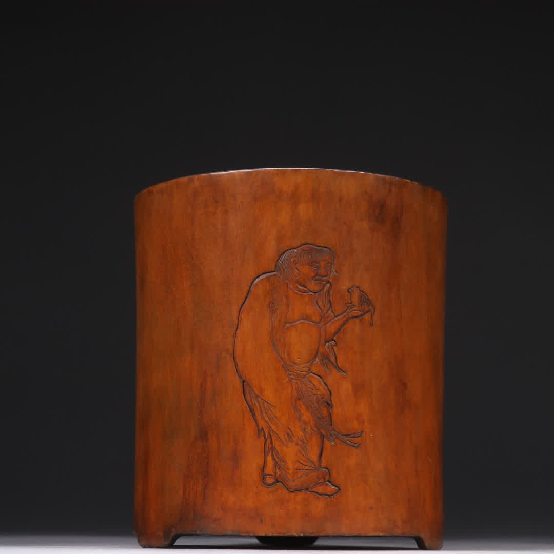 A Huanghuali bangs play golden toad pen holder (1 of 9)