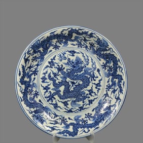 A piece of Qing Dynasty Ming Xuande Kowloon Plate