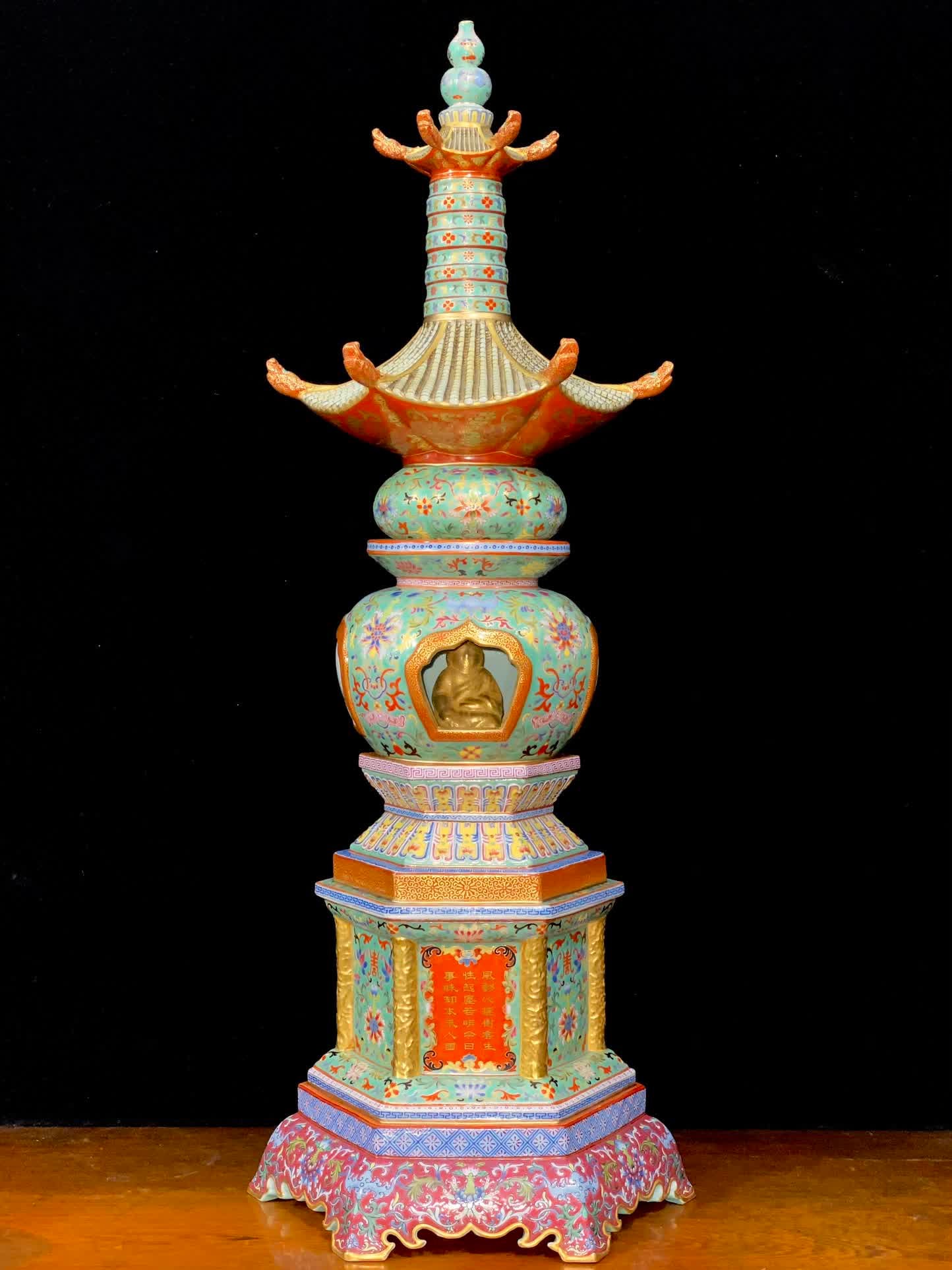 A cloisonné pagoda made in the Qianlong era (1 of 8)