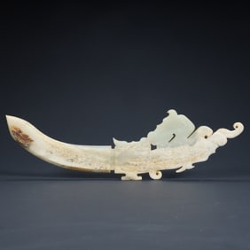 A Qing Dynasty ancient jade knife-shaped ornament