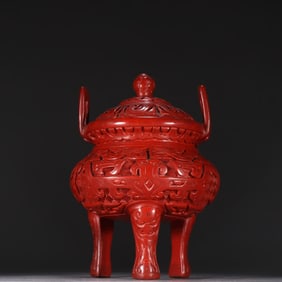 A lacquerware three-legged aroma burner
