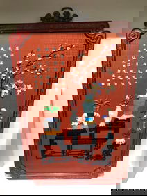 A piece of Qing Dynasty rosewood frame lacquer hundred treasures embedded in the Qing Dynasty for