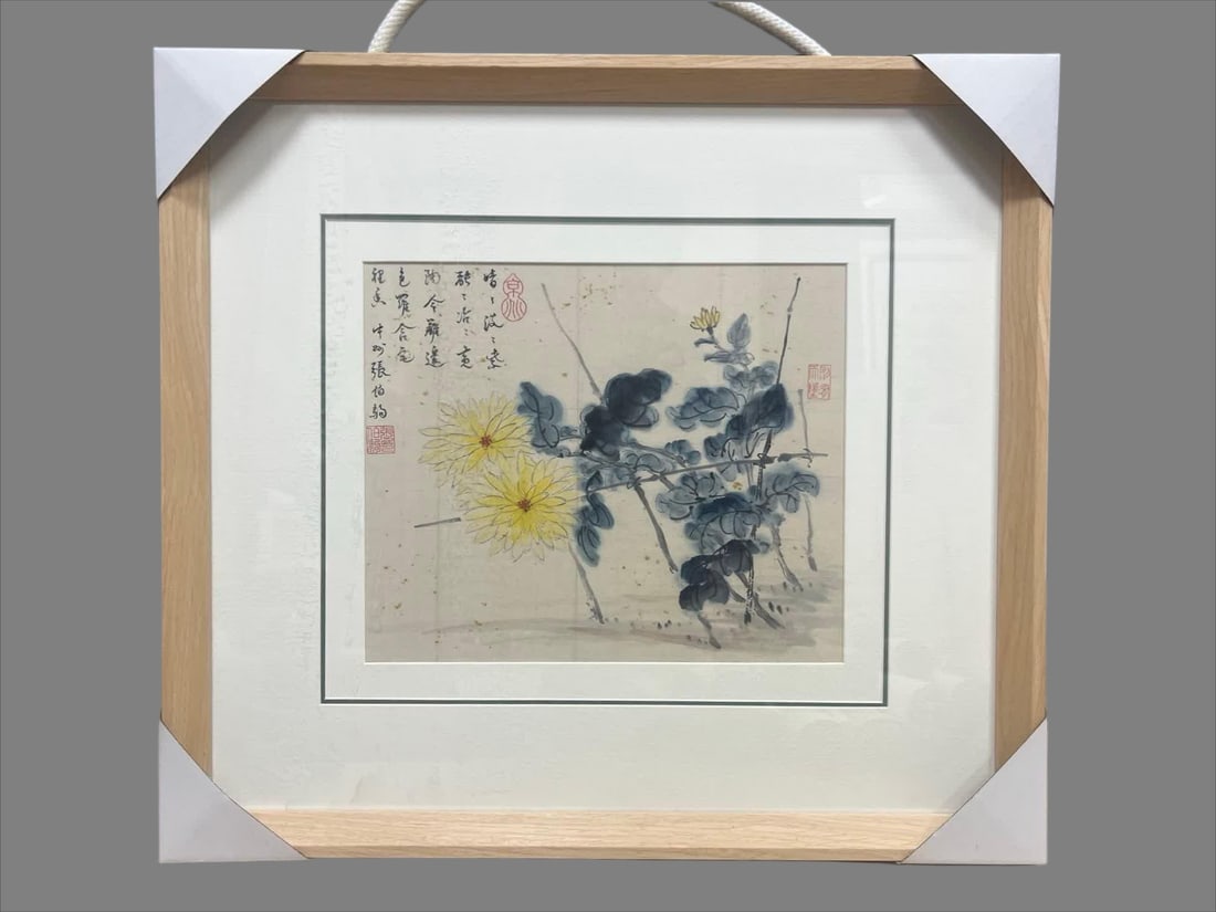 A picture of Zhang Boju's golden autumn: Zhang Boju's golden autumn picture SIZE: 30x25cm (paper) (The Dimensions Of All Batches Are Manually Measured.If You Need More Detailed Information, Please Contact Our Customer Service Before