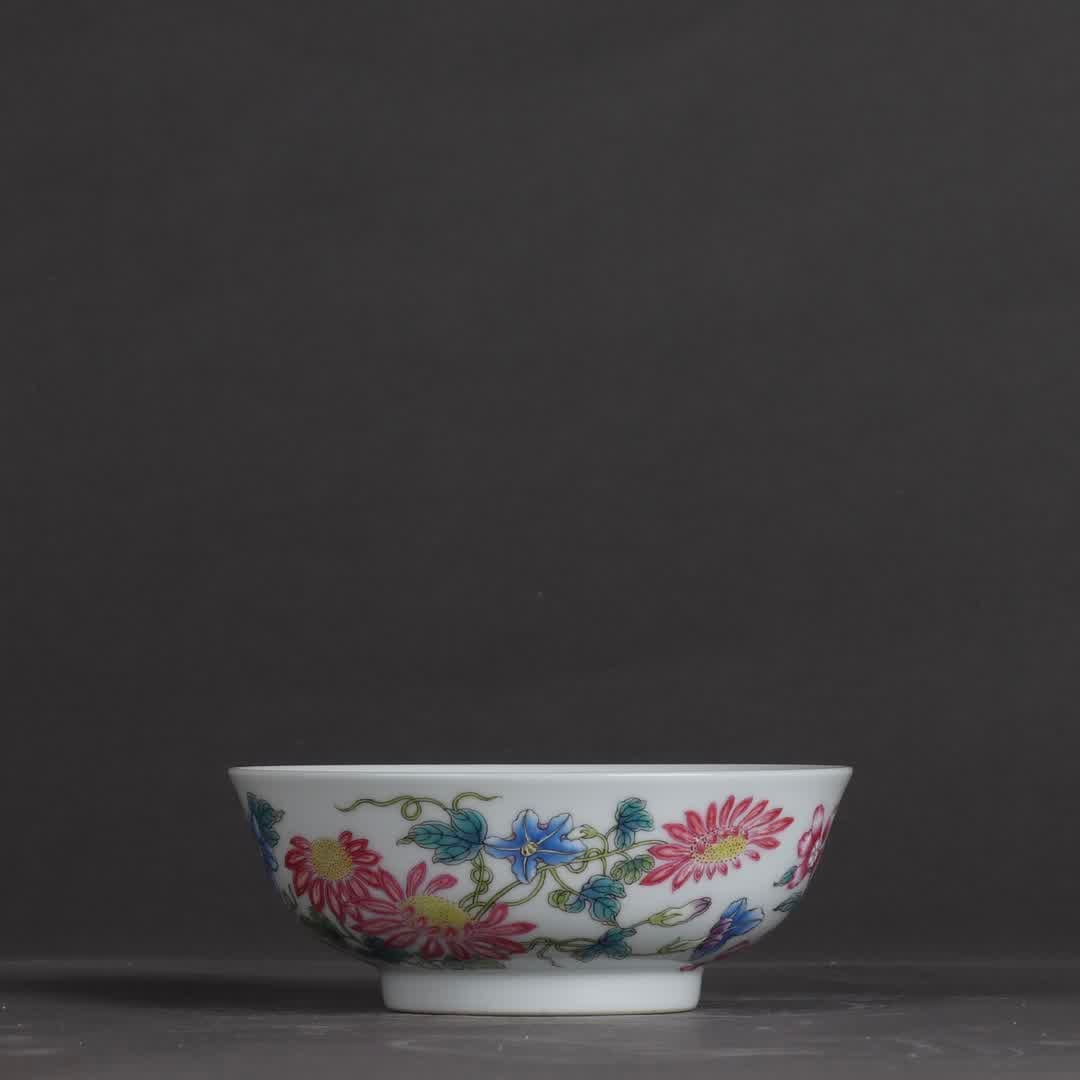 A Qing Yongzheng enamel flower picture bowl (1 of 9)