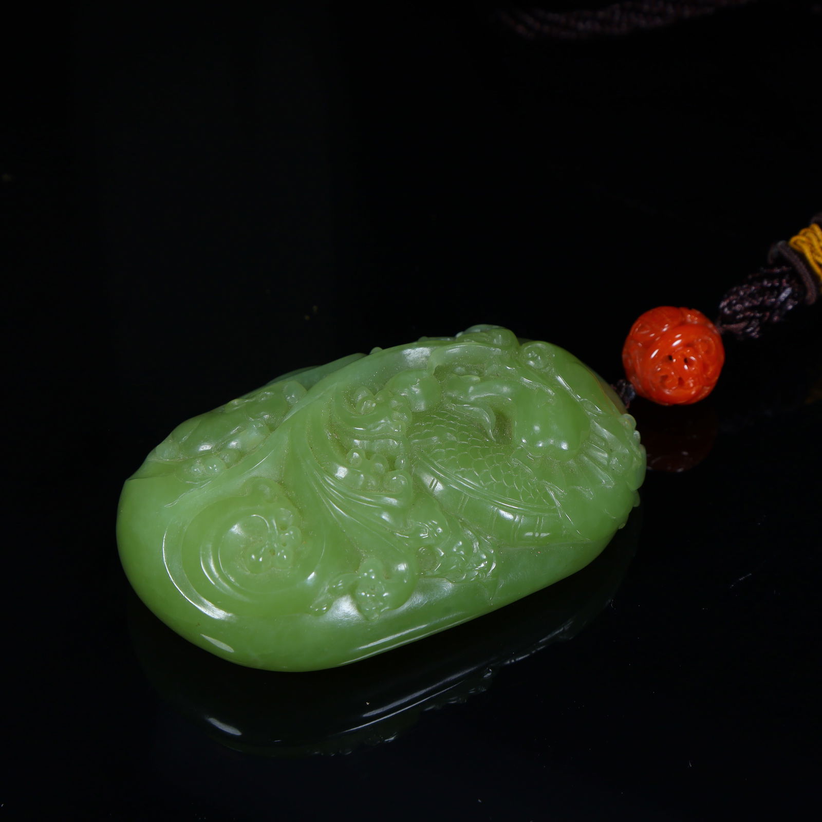 A Qing Dynasty jasper cloud dragon pattern handle - 10