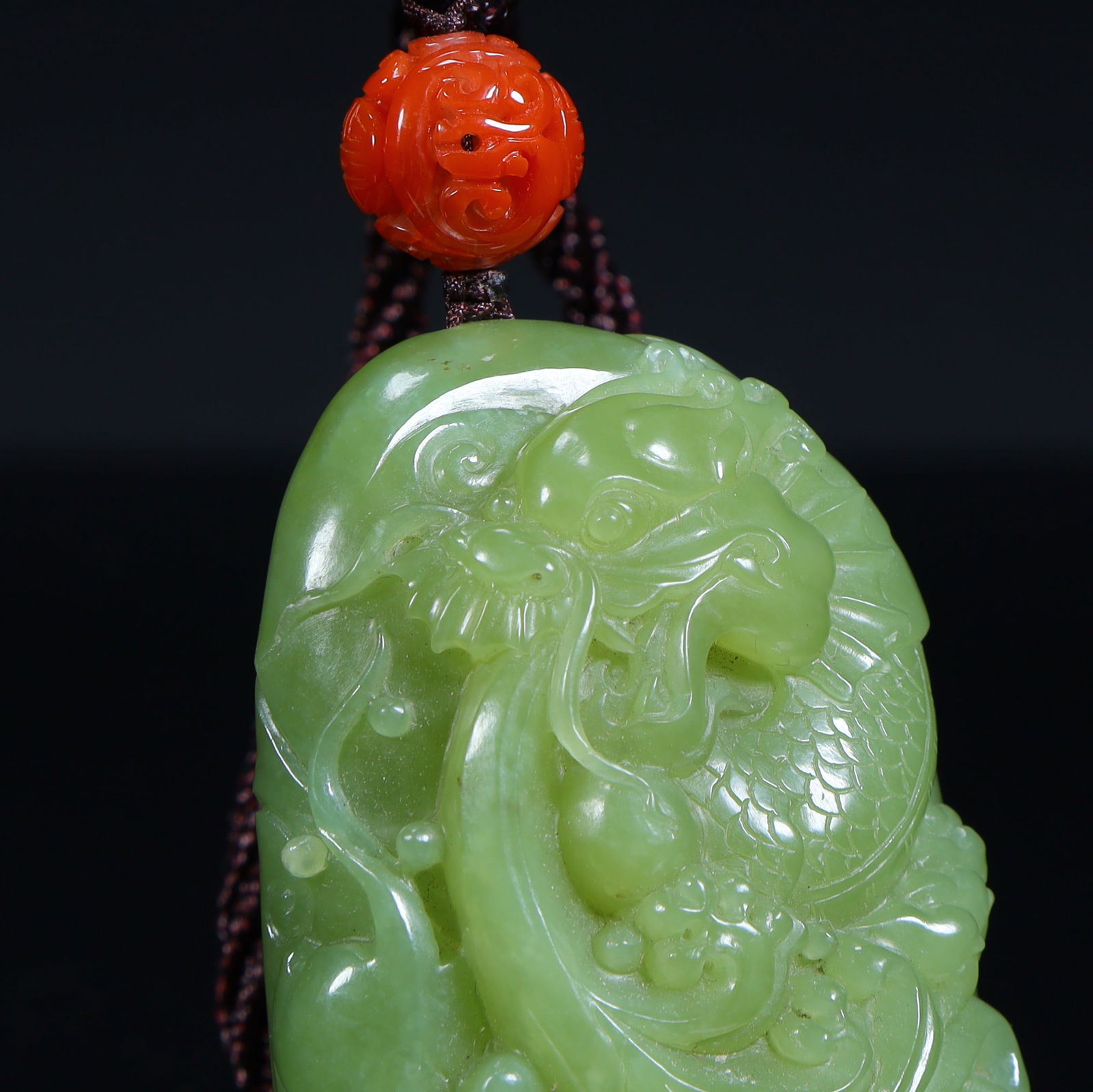 A Qing Dynasty jasper cloud dragon pattern handle - 4