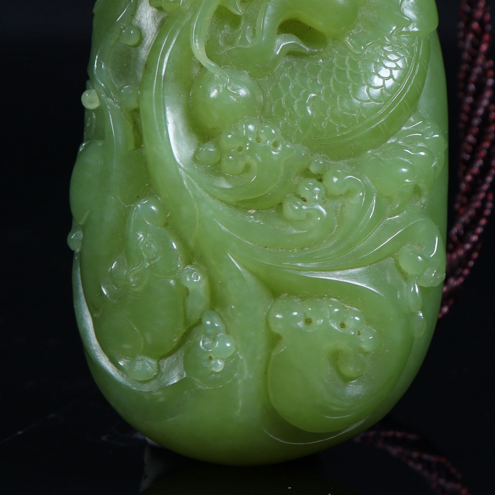 A Qing Dynasty jasper cloud dragon pattern handle - 5