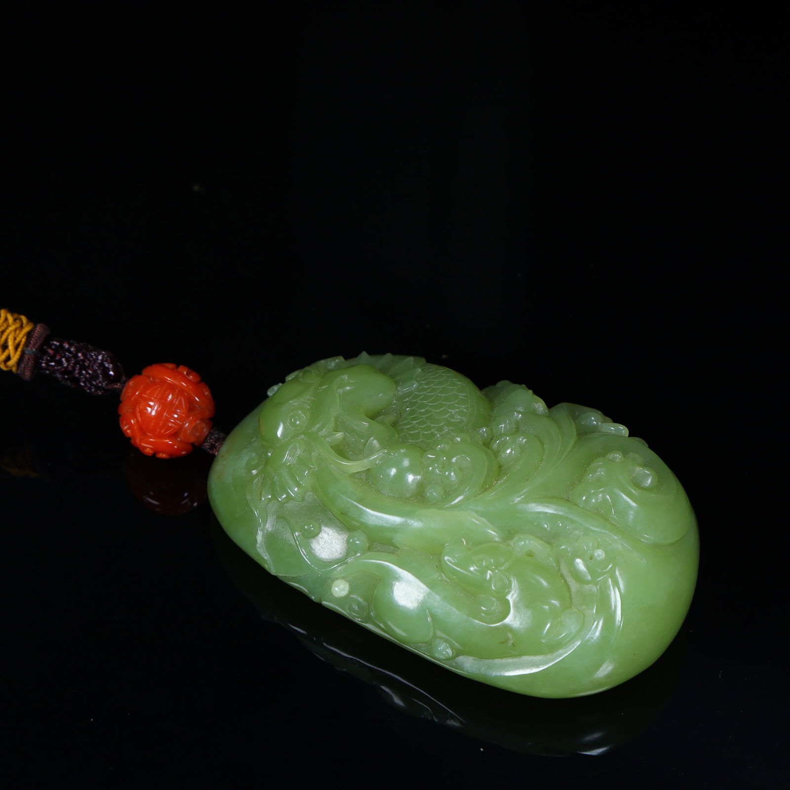 A Qing Dynasty jasper cloud dragon pattern handle - 9