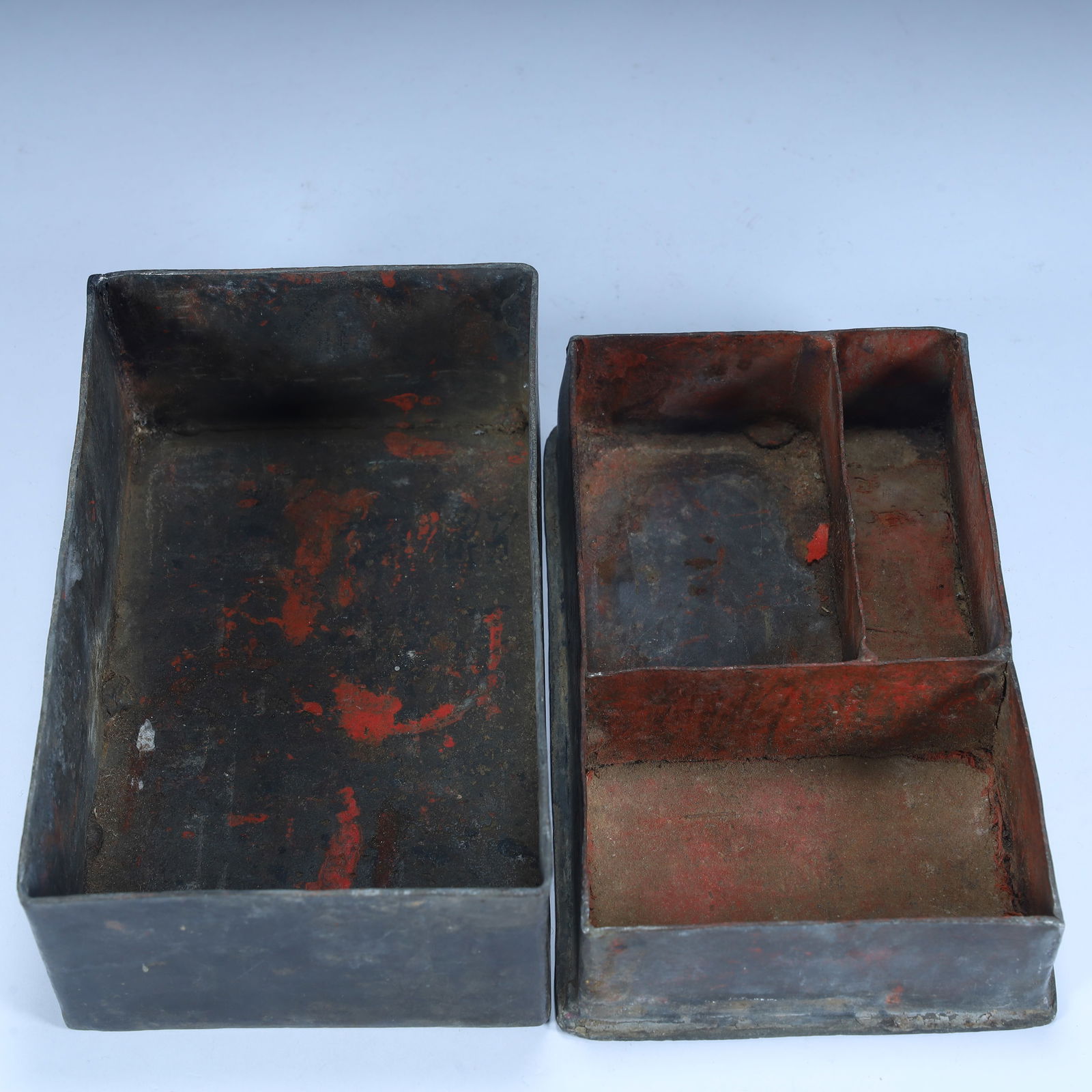 A Qing Dynasty tin study multi-compartment box - 7