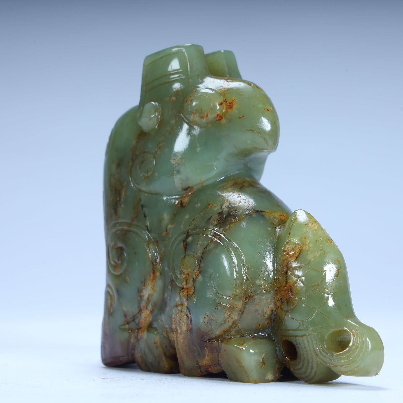 A Han Dynasty jade eagle fish pattern ornament - 3