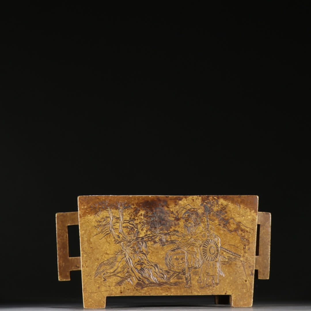 A bronze character picture story manger stove: Bronze character picture story manger stove SIZE: H:8.3cm W:17.7cm W:2350g (The Dimensions Of All Batches Are Manually Measured.If You Need More Detailed Information, Please Contact Our Customer