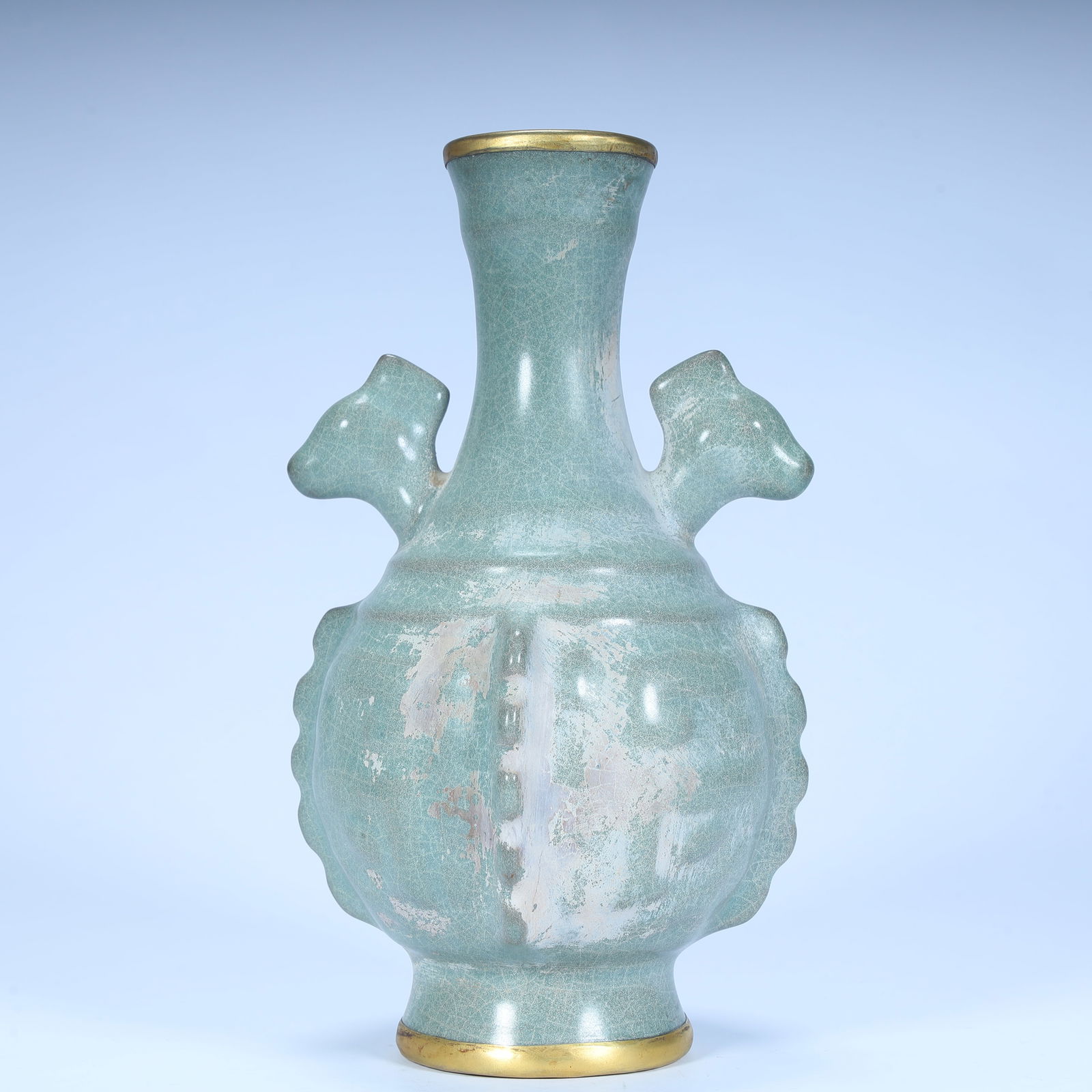 A Ru kiln open gilt double sheep ear bottle (1 of 10)