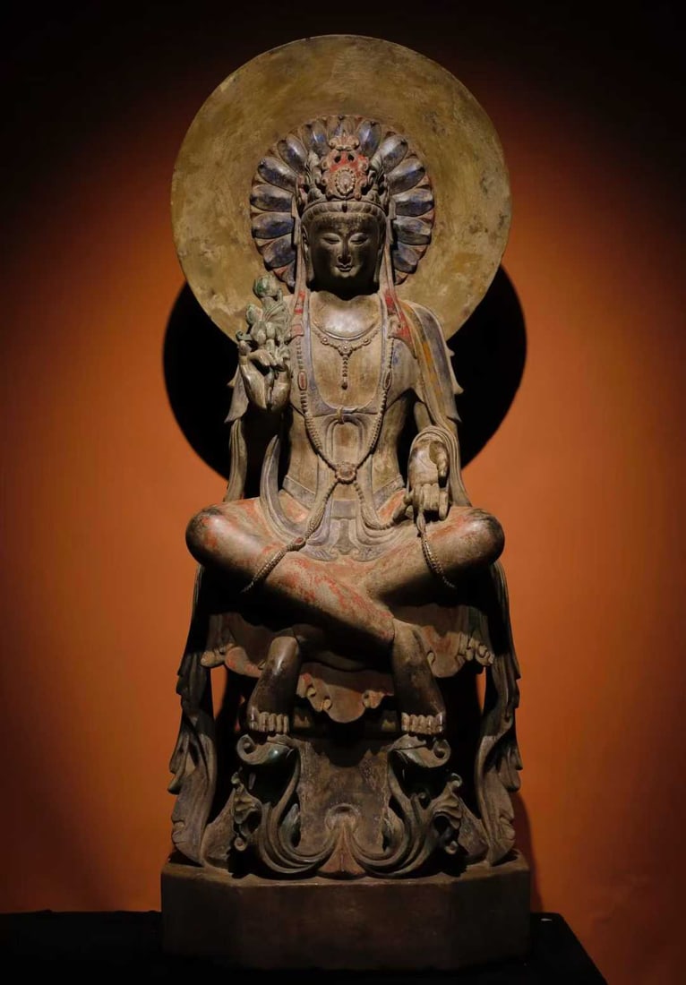 A piece of Northern Qi bluestone painted Guanyin (1 of 10)