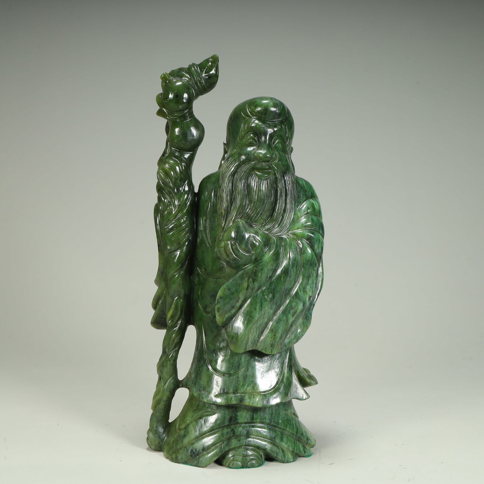 A Hetian jasper birthday ornament: Hetian jasper birthday star ornament SIZE: H:23cm L:11cm W:6.5cm W:2.4kg (The Dimensions Of All Batches Are Manually Measured.If You Need More Detailed Information, Please Contact Our Customer Service