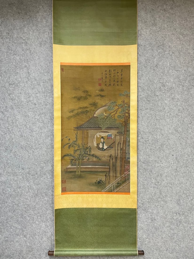 A work by Tang Yin: Tang Yin's works SIZE: 50x91cm (The Dimensions Of All Batches Are Manually Measured.If You Need More Detailed Information, Please Contact Our Customer Service Before Bidding.)