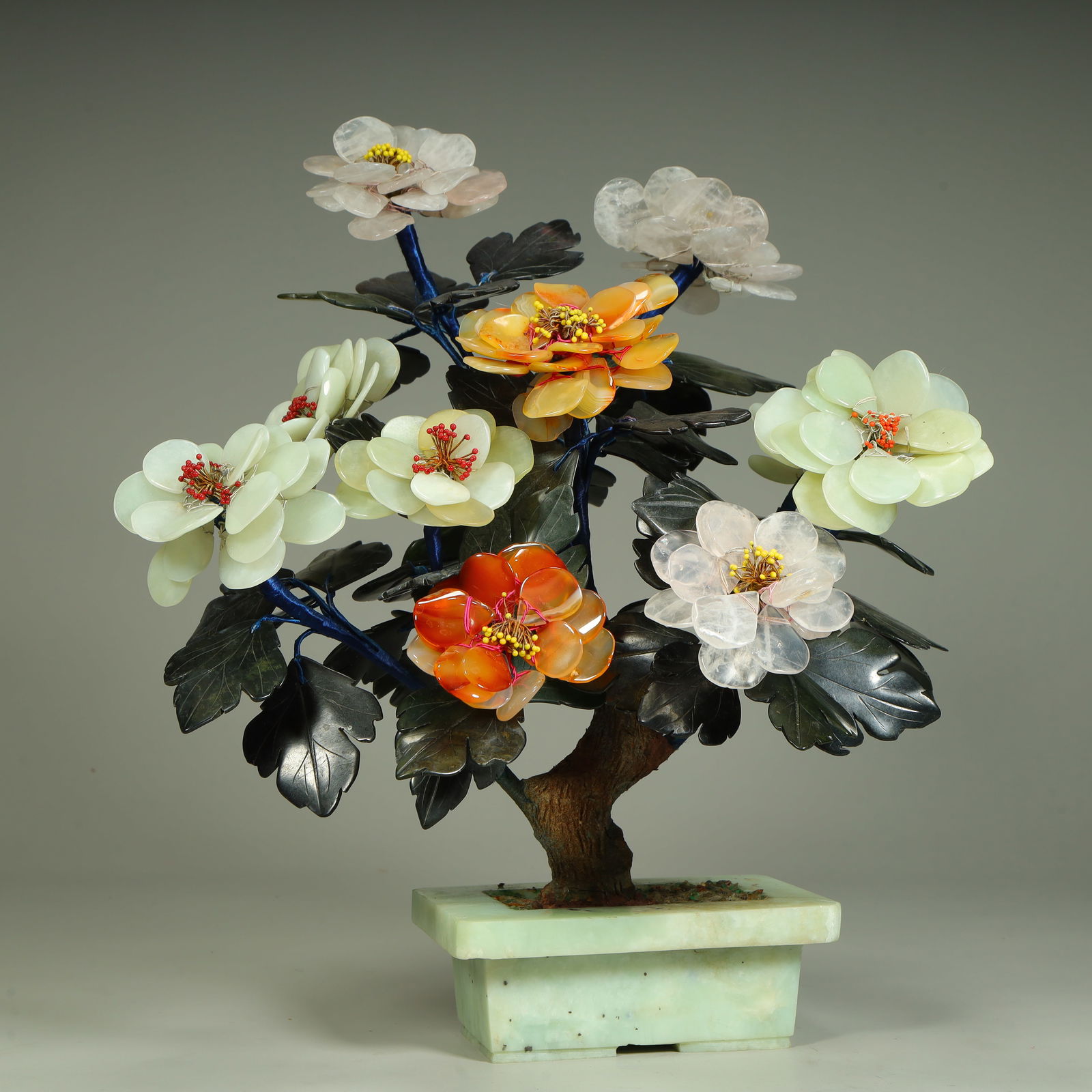 A multi-treasure peony bonsai ornament (1 of 9)