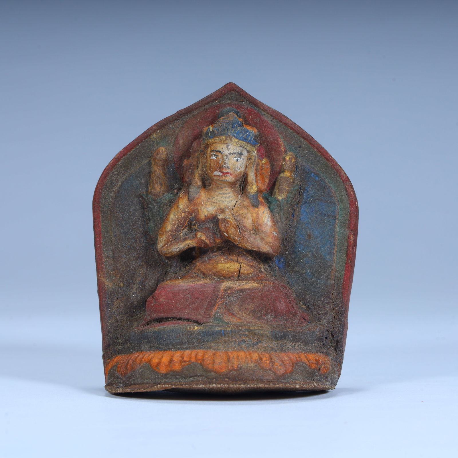 A Tibetan Buddhist four-armed Guanyin rubbing statue (1 of 10)