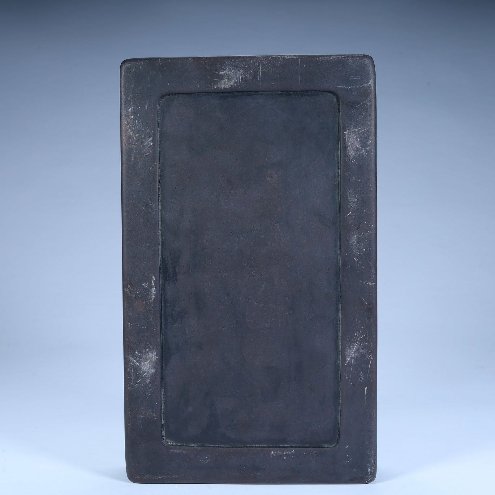 A Qing Dynasty end stone "Haiyan Heqing" pattern rectangular inkstone - 11