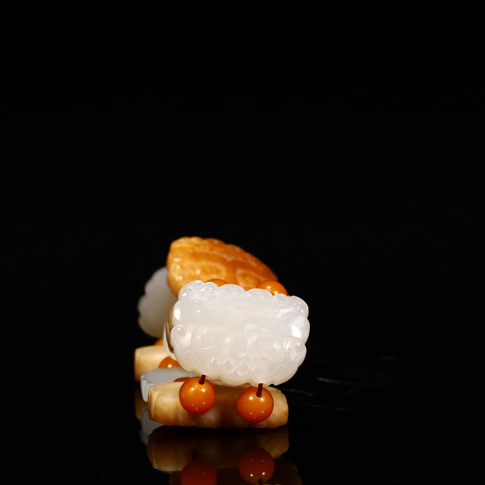 A Hetian jade gluttonous pattern bracelet - 3