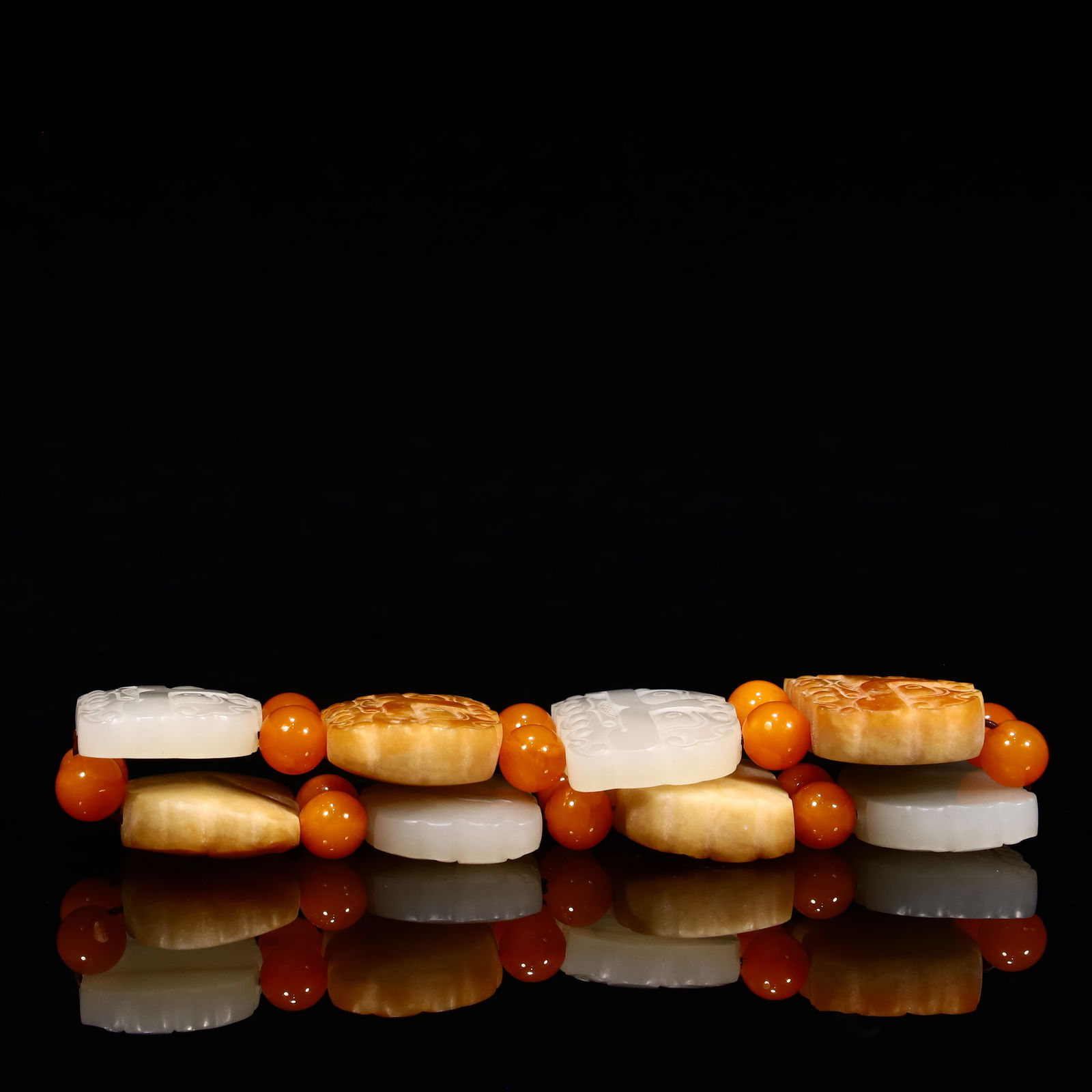 A Hetian jade gluttonous pattern bracelet - 5