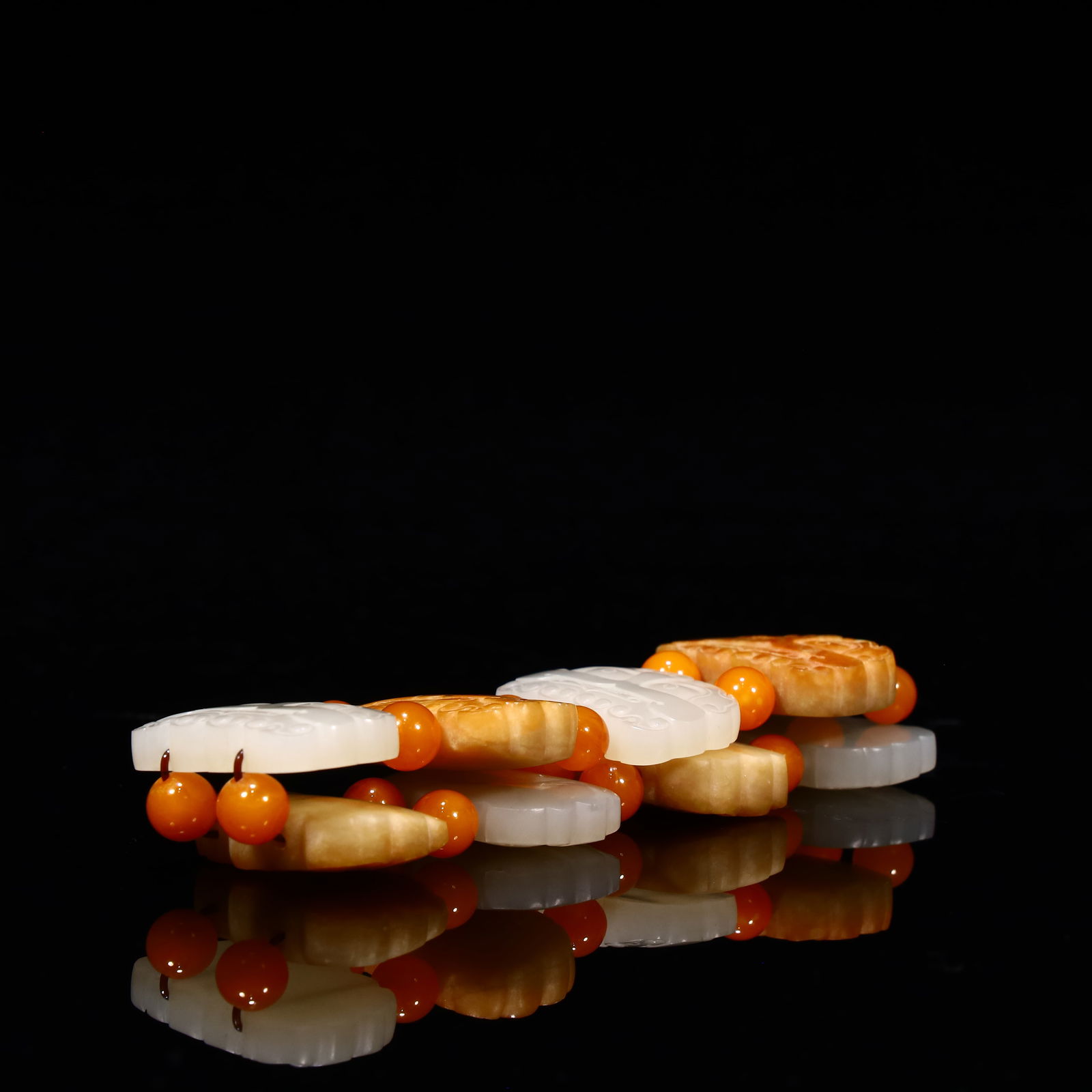 A Hetian jade gluttonous pattern bracelet - 6