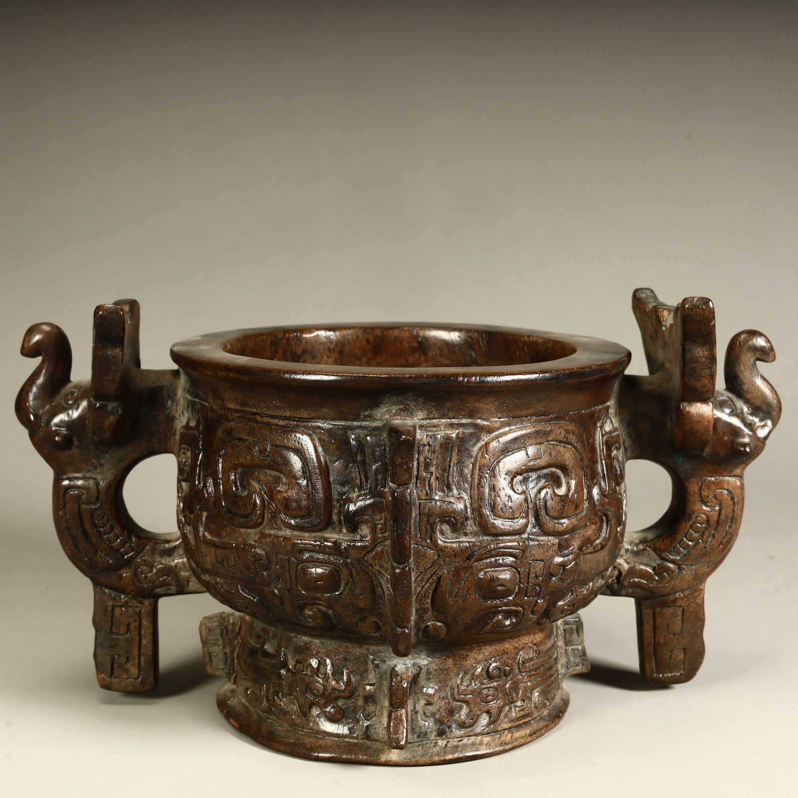 A Qing Dynasty agarwood imitation bronze vessel (1 of 10)