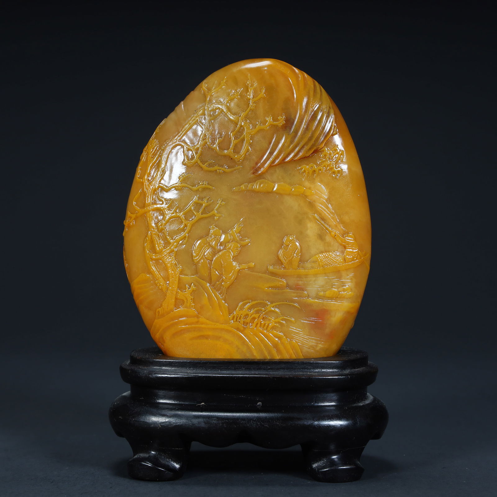 A piece of Daitian Huangshi "Landscape Character Thin Ornament" (1 of 9)