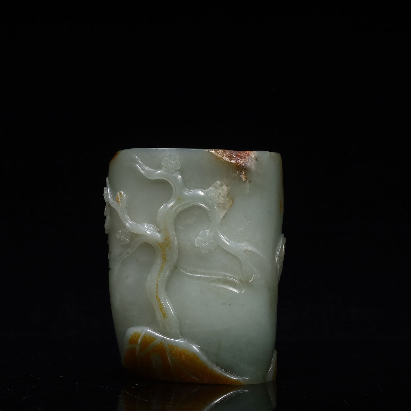 A Hetian jade pine crane longevity pen holder (1 of 7)